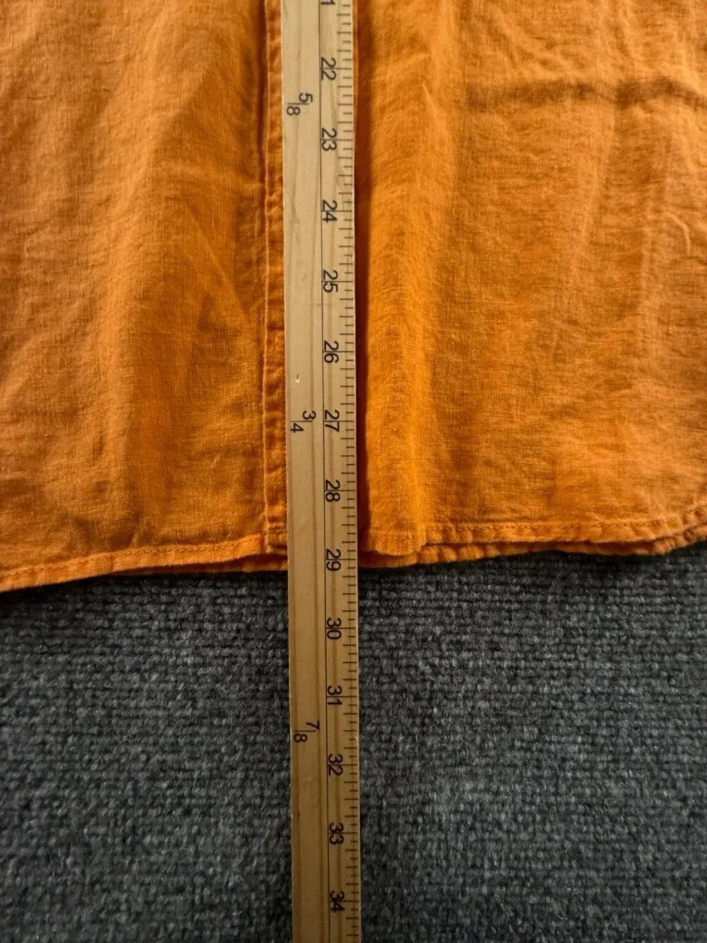 NWT Banana Republic Orange All Linen Button Up Shirt Long Sleeve XL Untucked Fit